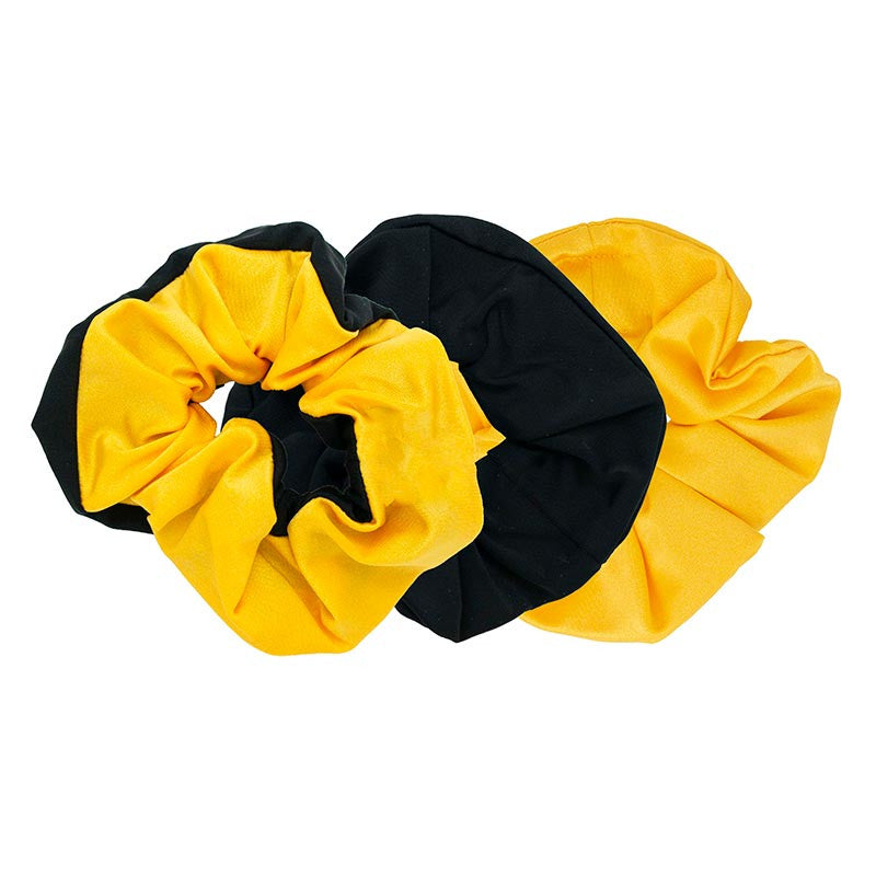Pomchies Black and Yellow Gold Scrunchies (3 Pack)